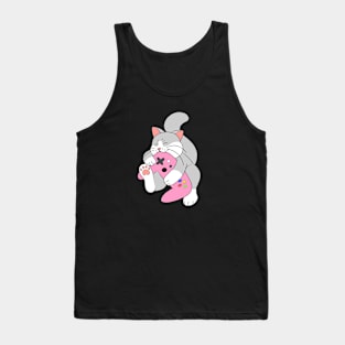 Gamer Cat Pink Tank Top